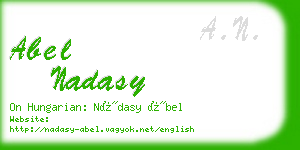 abel nadasy business card